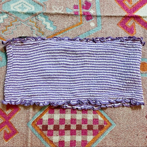 🦙Forever 21 Purple Striped Tube Top🦙 - Picture 1 of 3